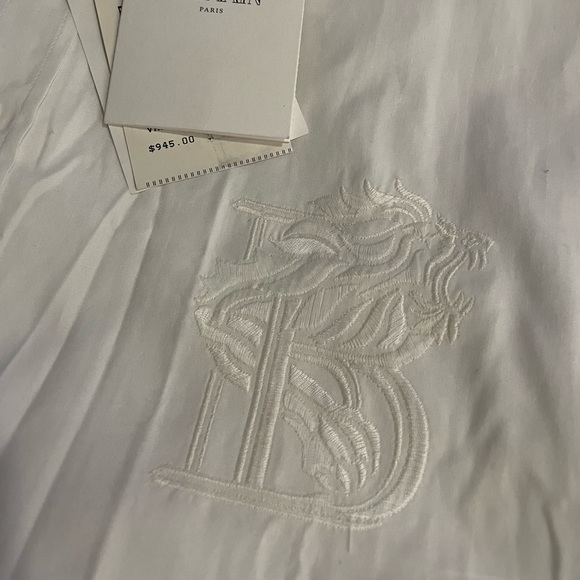 Balmain White Shirt With Logo Sz 42/XL - Picture 9 of 15